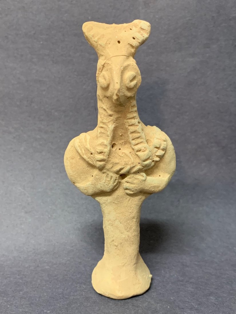 Terra Cotta Syro Hittite Sculpture: Terra Cotta Syro Hittite Sculpture. The dimension is 4.75 inches high x 2 inches wide. The shipping cost for domestic is $20.00 flat rate shipping within the Continental US, the International foreign 