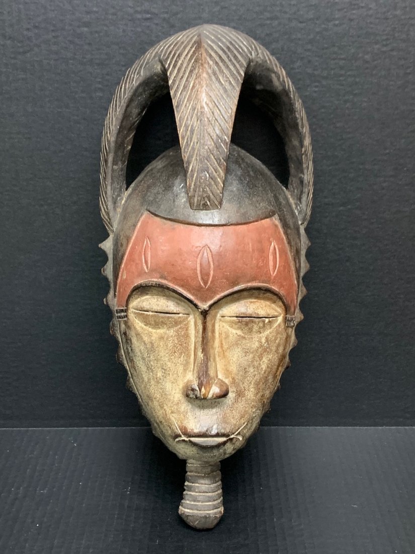 Yoruba Mask: African Art Yoruba Mask is from Nigeria. The dimension is 17 inches high x 7.5 inches wide. The packing, handling and shipping cost with insurance for domestic is $45.00 flat rate shipping within the 