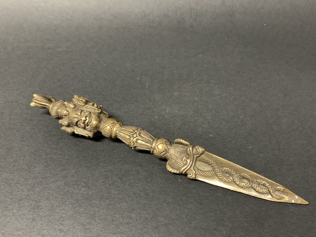 Tibetan Art Bronze Phurba Ritual Dagger (1 of 8)