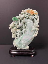 Carved Solid Jadeite Fruits Sculpture