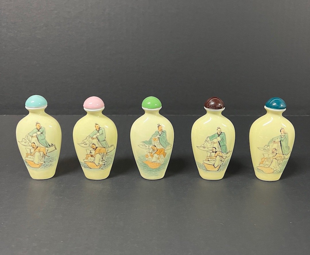 Porcelain Snuff Bottle Set of 5 (1 of 6)