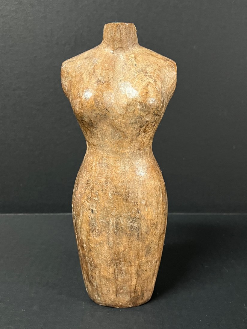 Carved Wood Mannequin Papermache Mold - Torso (1 of 7)