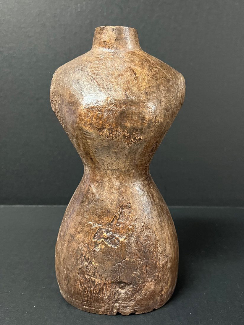 Carved Wood Mannequin Papermache Mold - Torso (1 of 6)