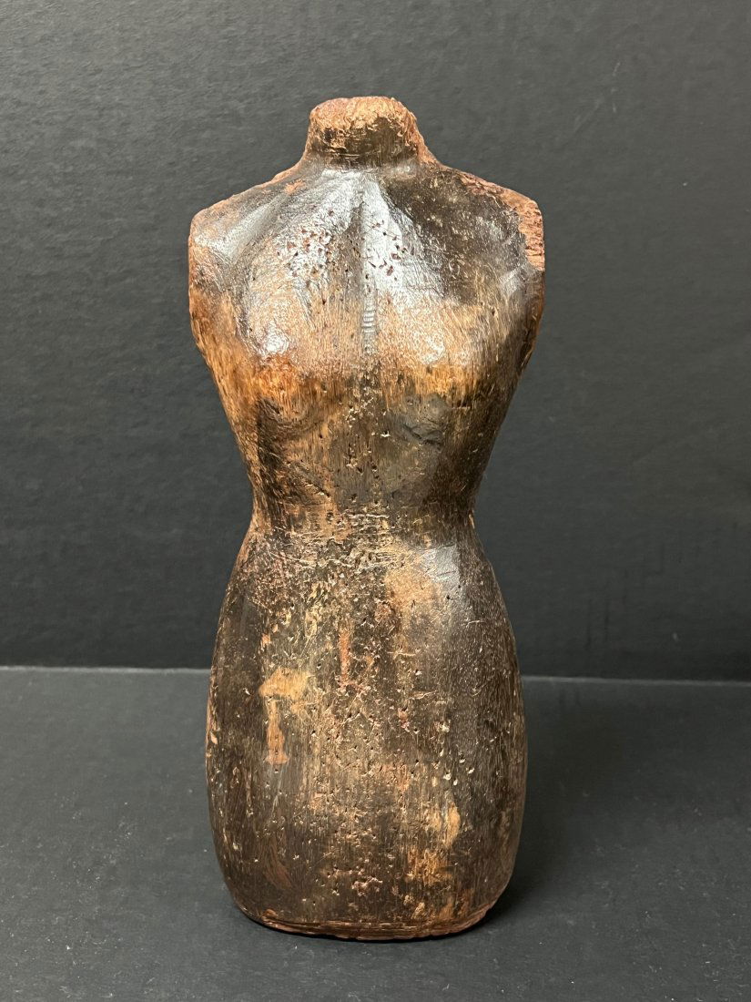 Carved Wood Mannequin Papermache Mold - Torso (1 of 5)