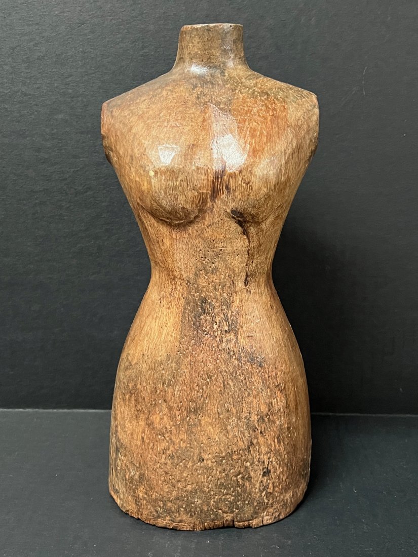 Carved Wood Mannequin Papermache Mold - Torso (1 of 7)
