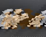 Carved Wood Family of Teddy Bear