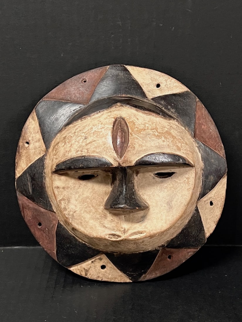 Teke Mask: African Tribal Art Teke Mask. The dimension is 8 inches high x 8 inches wide. The shipping cost for domestic is $30.00 flat rate shipping within the Continental US including handling, packing and insu