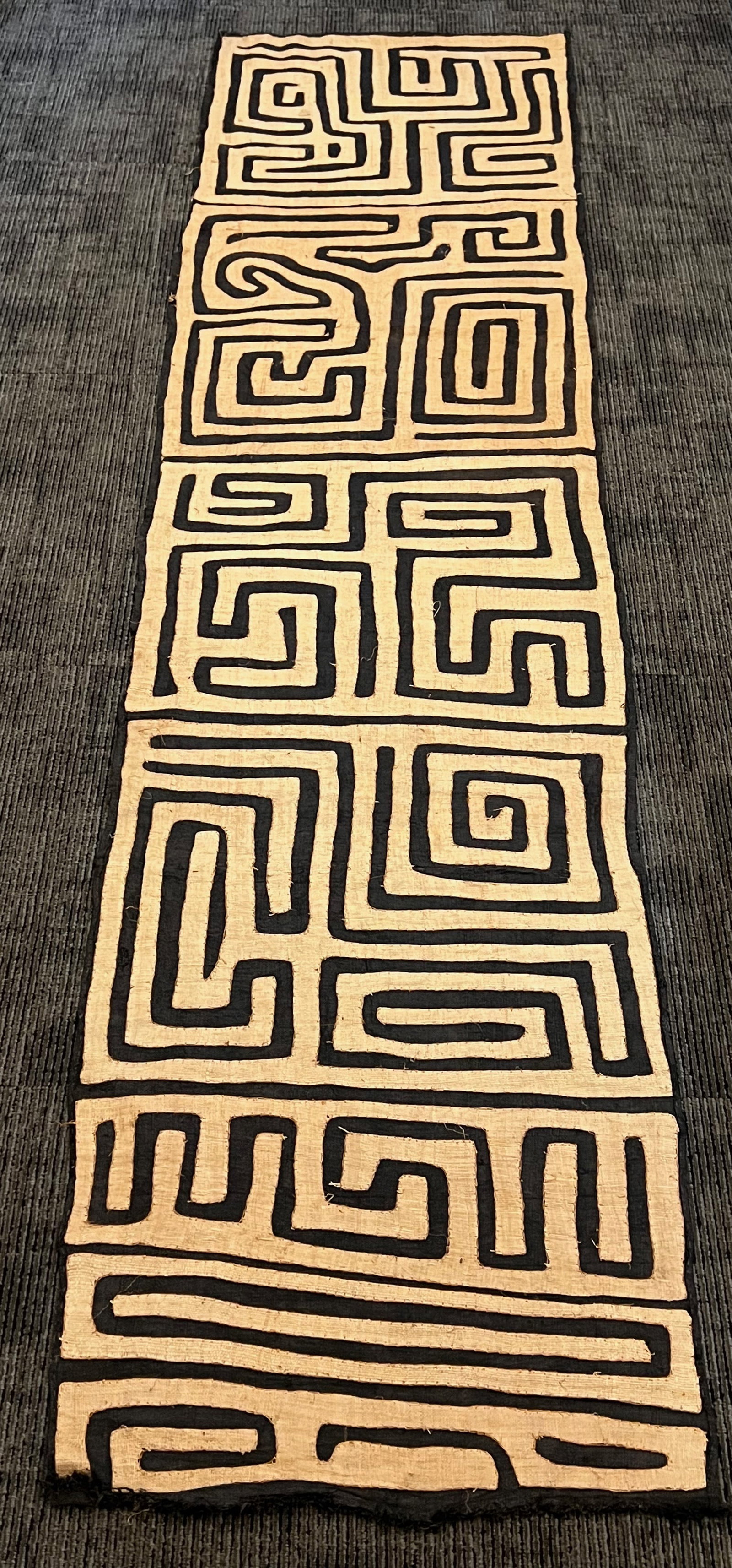Kuba Cloth: African Tribal Art Kuba Cloth. The dimension is 104 inches high x 28 inches wide. The shipping cost for domestic is $40.00 flat rate shipping within the Continental US including handling, packing and 