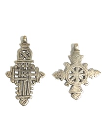 Ethiopian Coptic Cross Pendant 2 Pieces