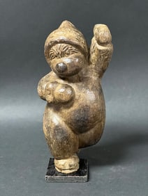 Carved Wood Snowman