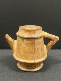 Carved Wood Teapot