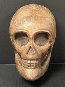 Carved Wood Skull