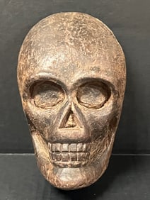 Carved Wood Skull