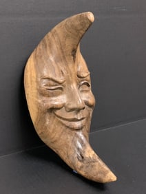 Carved Wood Crescent Moon