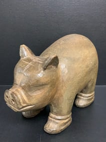 Carved Wood Pig