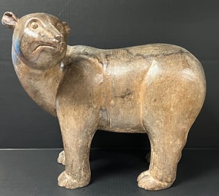 Carved Wood Large Polar Bear