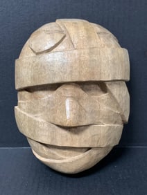 Carved Wood Mummy Face