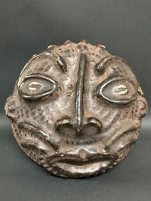 Bamileke Wood and Leather Hat or Headdress