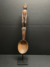 Philippine Ifugao Carved Wood Figurative Spoon