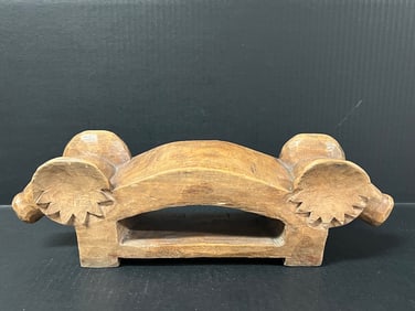 Philippine Tribal Art Ifugao Carved Wood Headrest "HAGIBI"