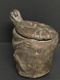 Philippine Tribal Art Ifugao Carved Wood Salted Meat Container