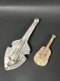 Carved Wood Angel Instrument - Guitar
