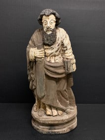Carved Wood Blessed Saint Paul Sculpture