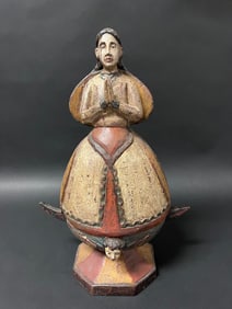 Carved Wood Blessed Virgin Mary Sculpture