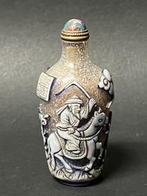 Peking Glass Overlay Design Snuff Bottle