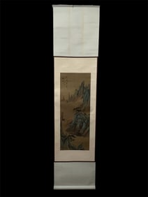 Chinese Scroll Landscape Painting on Silk and Paper