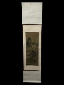 Chinese Scroll Landscape Painting on Silk and Paper
