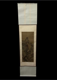 Chinese Scroll Landscape Painting on Silk and Paper