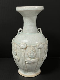 Crackled Celadon Qingbai Porcelain Vase