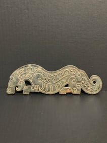 Carved Hetian Jade Plaque Dragon Design Sculpture