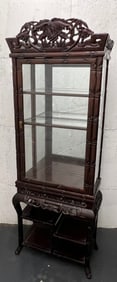 Carved Rosewood Display Cabinet