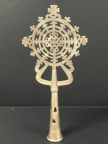 Ethiopian Processional Metal Coptic Cross