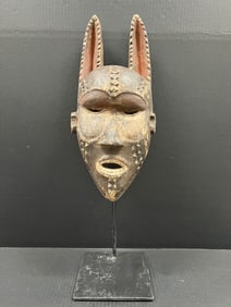 Bamana Mask with Metal Stand