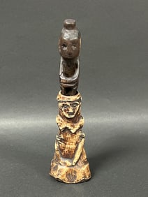 Philippine Tribal Art Ifugao Carved Bone Lime Container