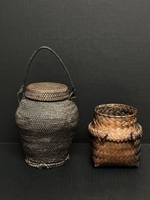 Philippine Tribal Art Ifugao Rattan Basket 2 Pcs.