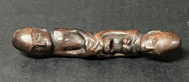 Philippine Tribal Art Ifugao Carved Wooden Erotica Design Gong Handle