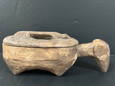 Authentic Philippine Ifugao Carved Wood Punamhan Ritual Lidded Box