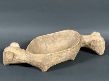 Authentic Philippine Ifugao Carved Wood Pig Binaboy Bowl