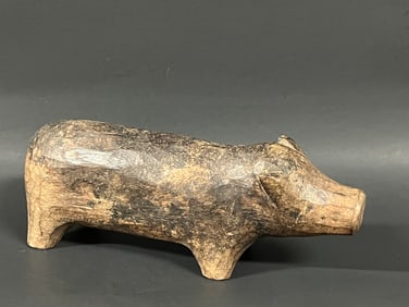 Authentic Philippine Ifugao Carved Wood Pig Binaboy Sculpture