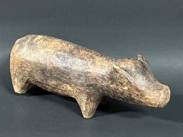 Authentic Philippine Ifugao Carved Wood Pig Binaboy Sculpture