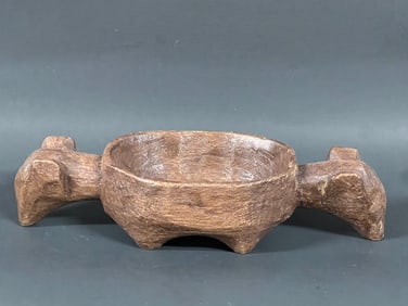 Authentic Philippine Ifugao Carved Wood Pig Binaboy Bowl