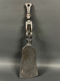 Authentic Philippine Ifugao Carved Wood Figurative Cooking Spatula