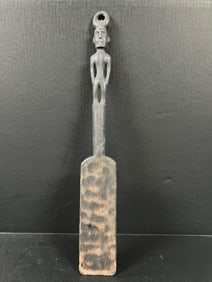 Authentic Philippine Ifugao Carved Wood Figurative Cooking Spatula