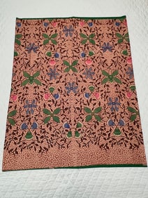 Authentic Asian Classic Ethnic Textile/Sarong, Tapis, Malong Floral Tribal Batik Design
