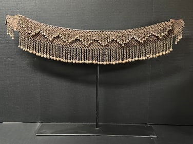 Authentic Handwoven Philippine South Cotobato T'boli Metal Beaded and Interlink Metal Belt