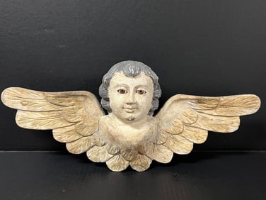 Cherub with Long Wings and Glass Eyes